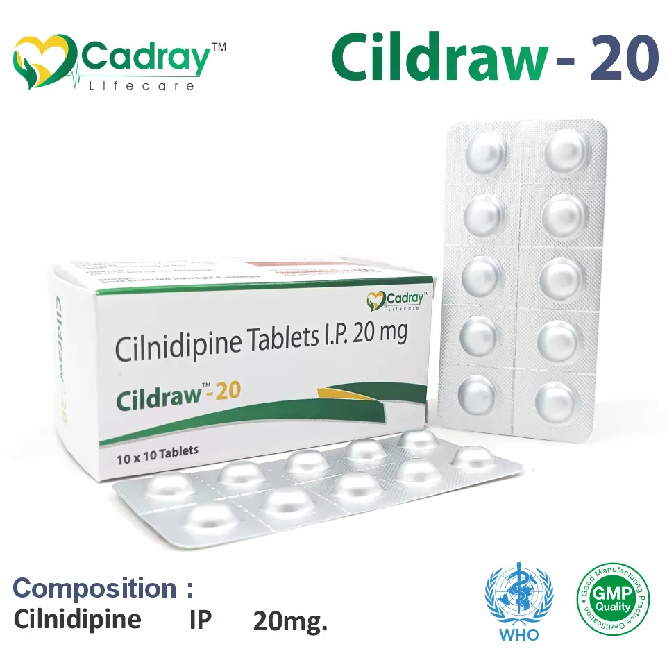 Cilnidipine 20mg Tablet | Cildraw 20 in PCD Pharma Franchise